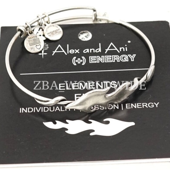 Alex & Ani Elements Fire Silver Bangle - Picture 1 of 1